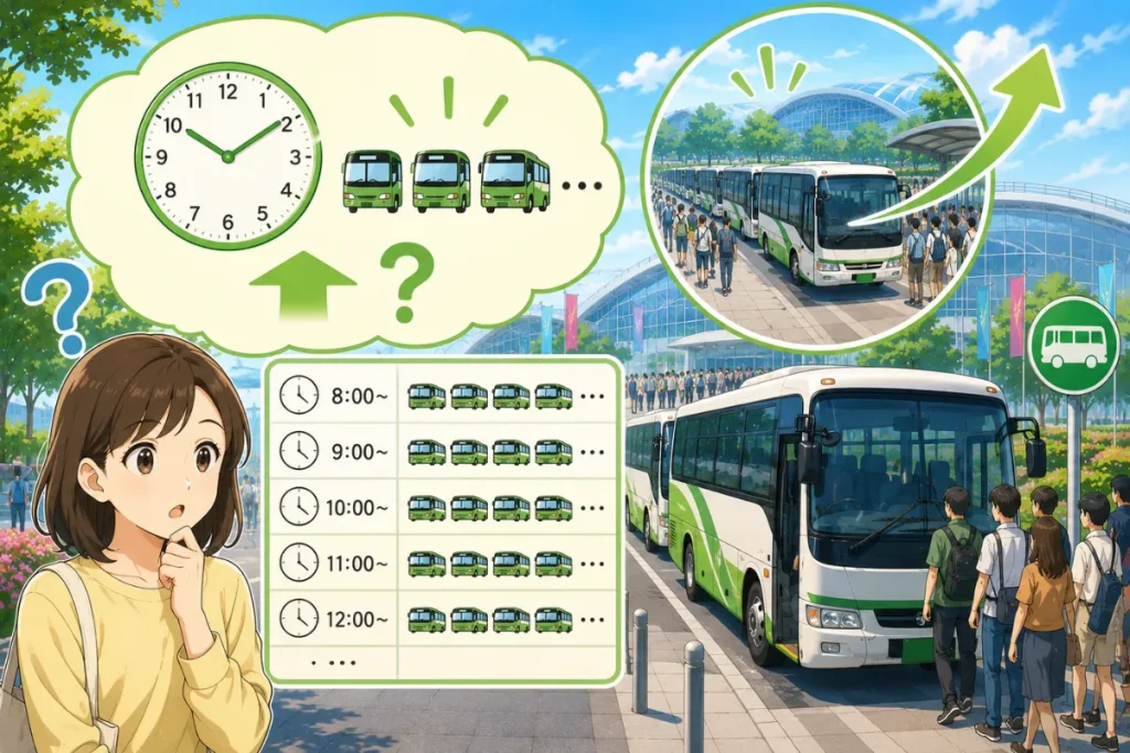 シャトルバスの運行本数はどれくらい？