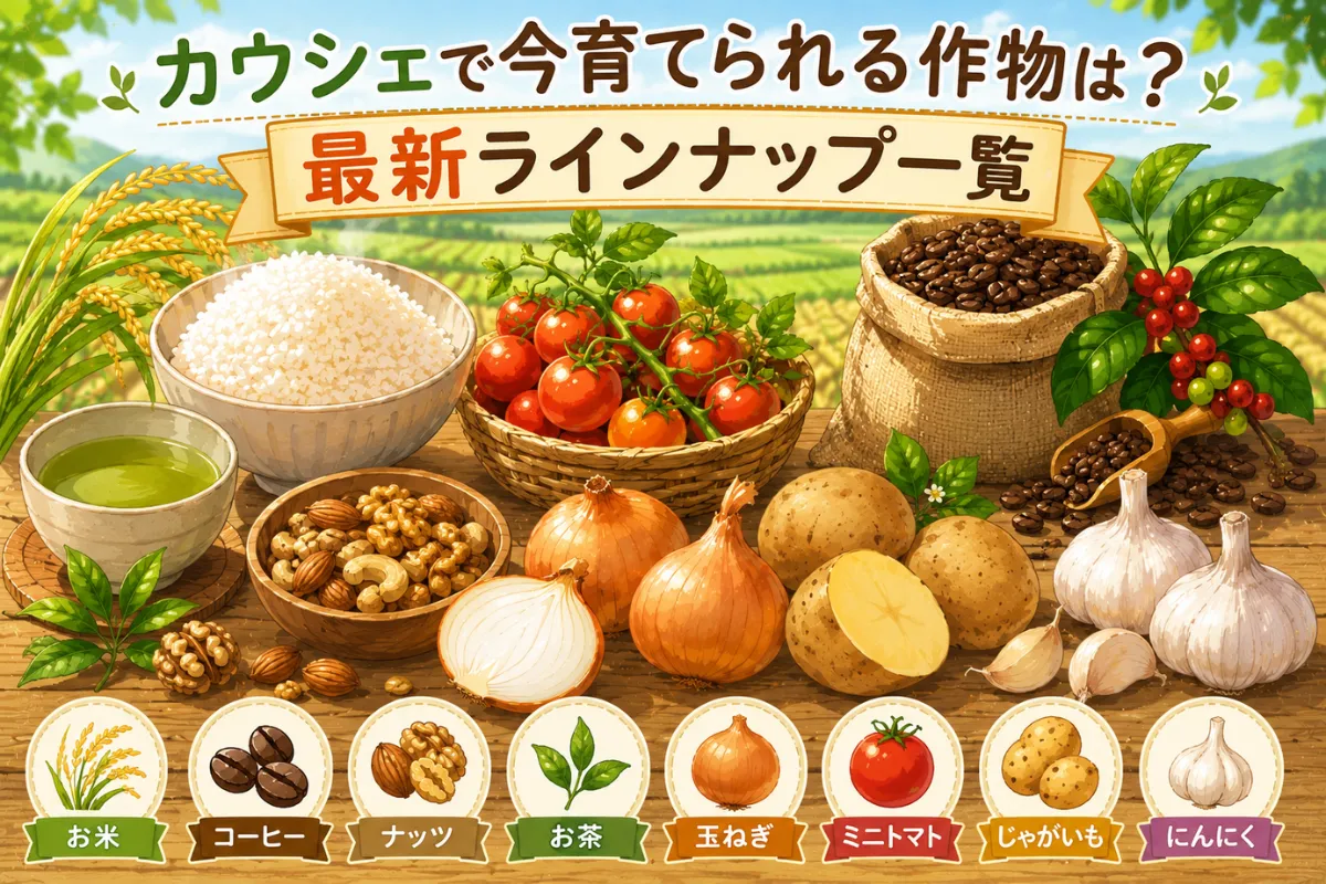 カウシェで今育てられる作物は？最新ラインナップ一覧